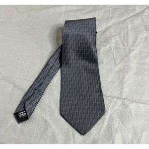 Puritan 100% Silk Gray/Blue Tie 58X4- Made in USA- Geometrical Pattern Print